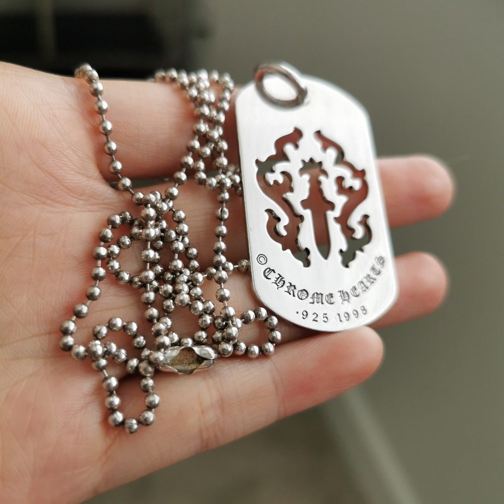 Silver925 Dagger/Cross Tag with Ball Chain